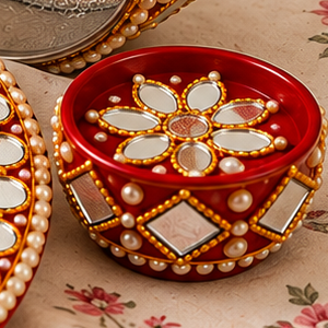 KARWACHAUTH MIRROR WORK THALI