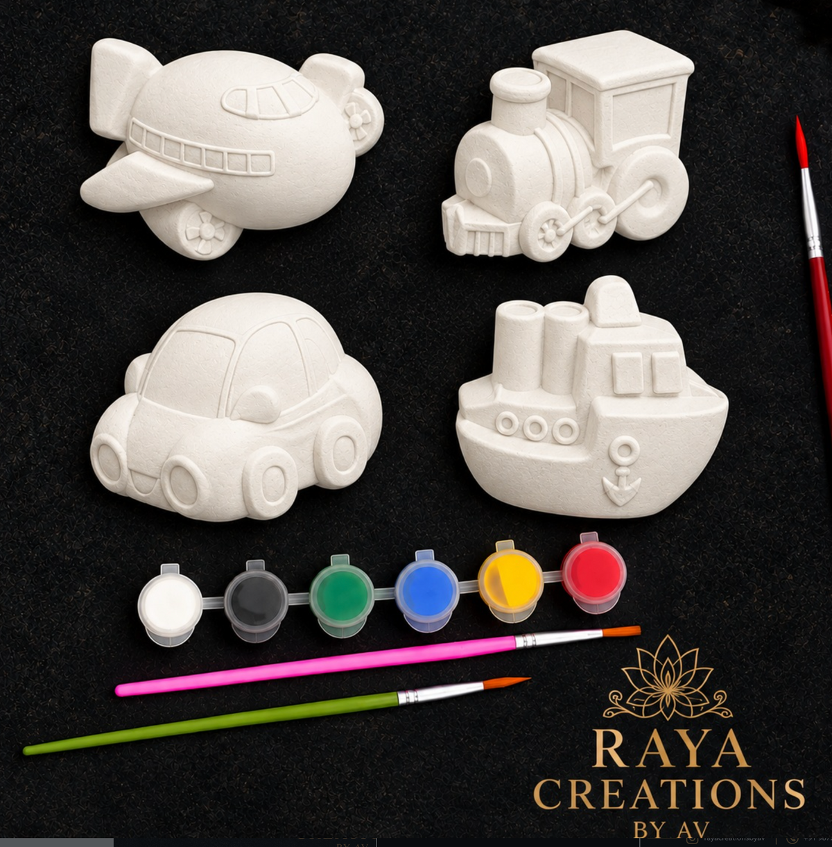 Kids Return Gifts 10 kits of CHOPPER, TRAIN ENGINE, CAR AND SHIP Fridge magnets